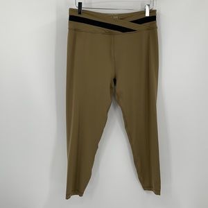 Sweaty Betty All Day Wrap Crossover waist 7/8 length leggings terra brown new 14